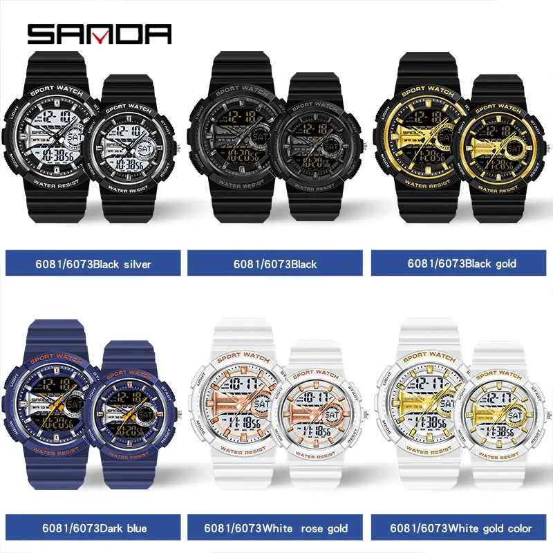 Sanda Black Digital Sport Watch for Men Women - Image 10