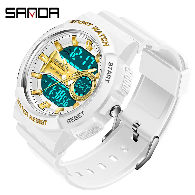 Sanda Black Digital Sport Watch for Men Women - Image 2