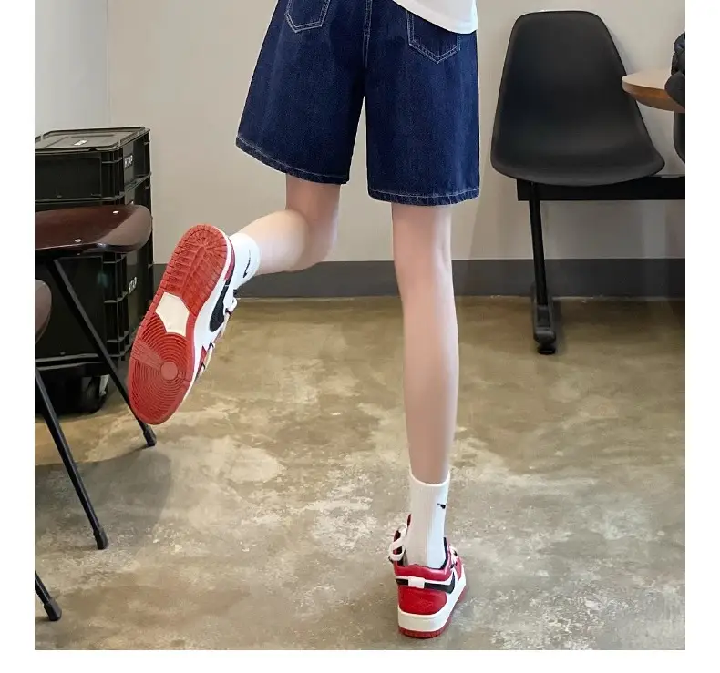 Dark Blue Denim Shorts Women Slimming High Waist — feature 30
