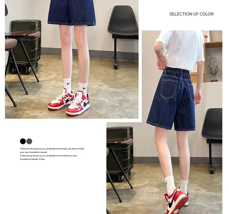 Dark Blue Denim Shorts Women Slimming High Waist — feature 7