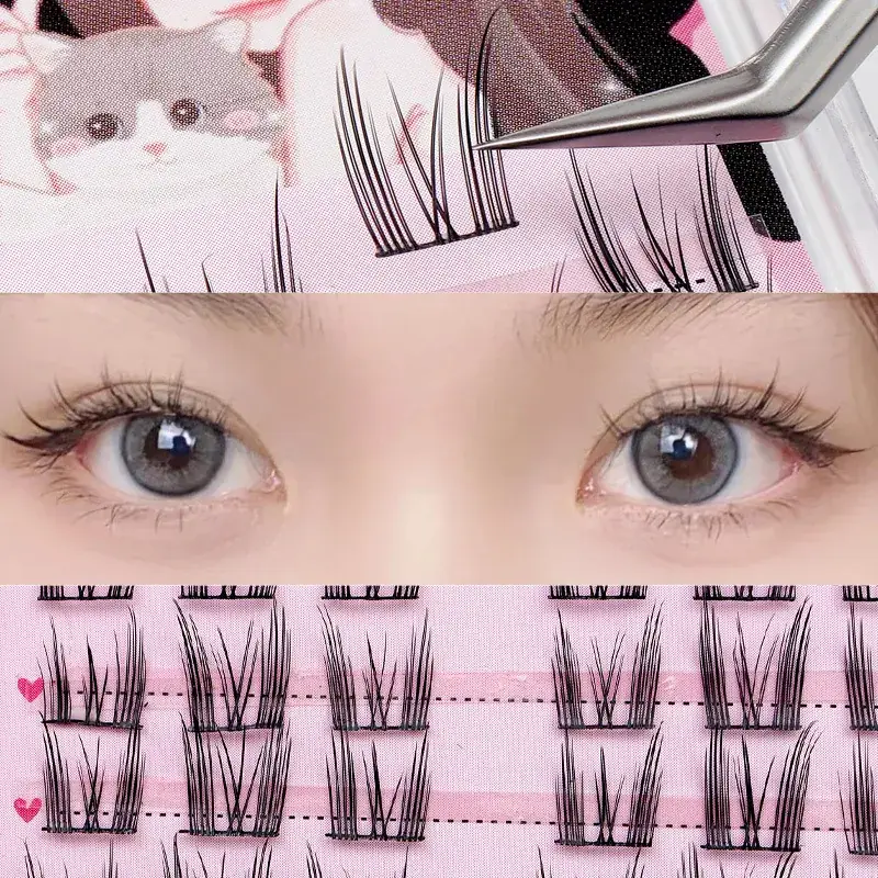 Lazy Trilogy False Eyelashes Cat Ear Sun Flower Cluster - Image 21