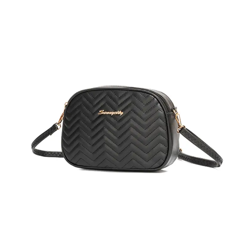 Black Quilted Cameral Bag for Women Crossbody Shoulder - Image 9