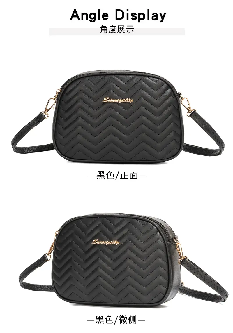 Black Quilted Cameral Bag for Women Crossbody Shoulder — feature 17