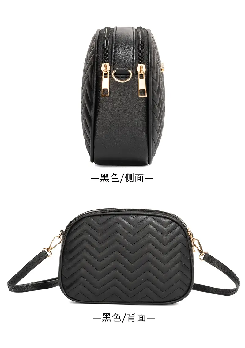 Black Quilted Cameral Bag for Women Crossbody Shoulder — feature 18