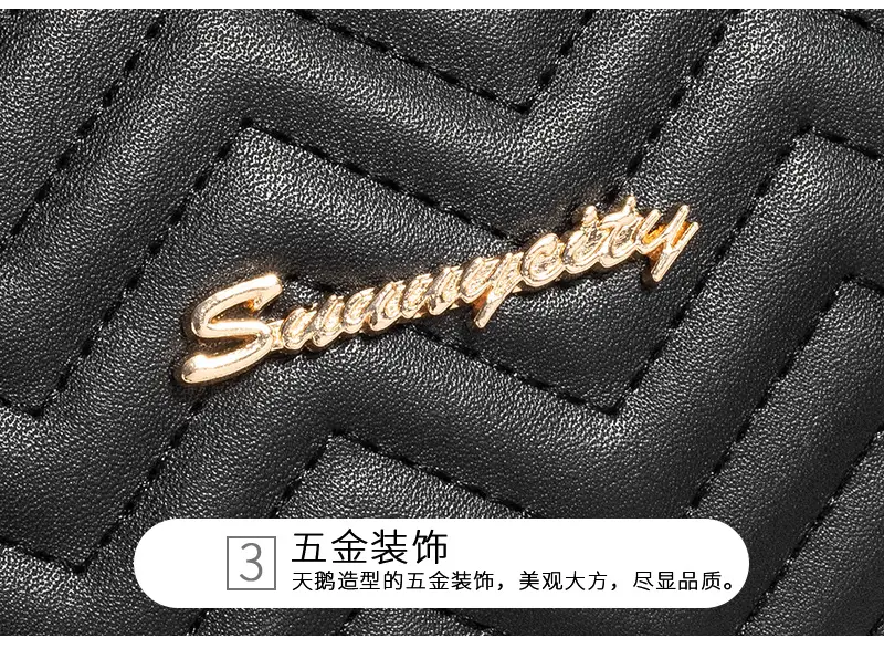 Black Quilted Cameral Bag for Women Crossbody Shoulder — feature 21