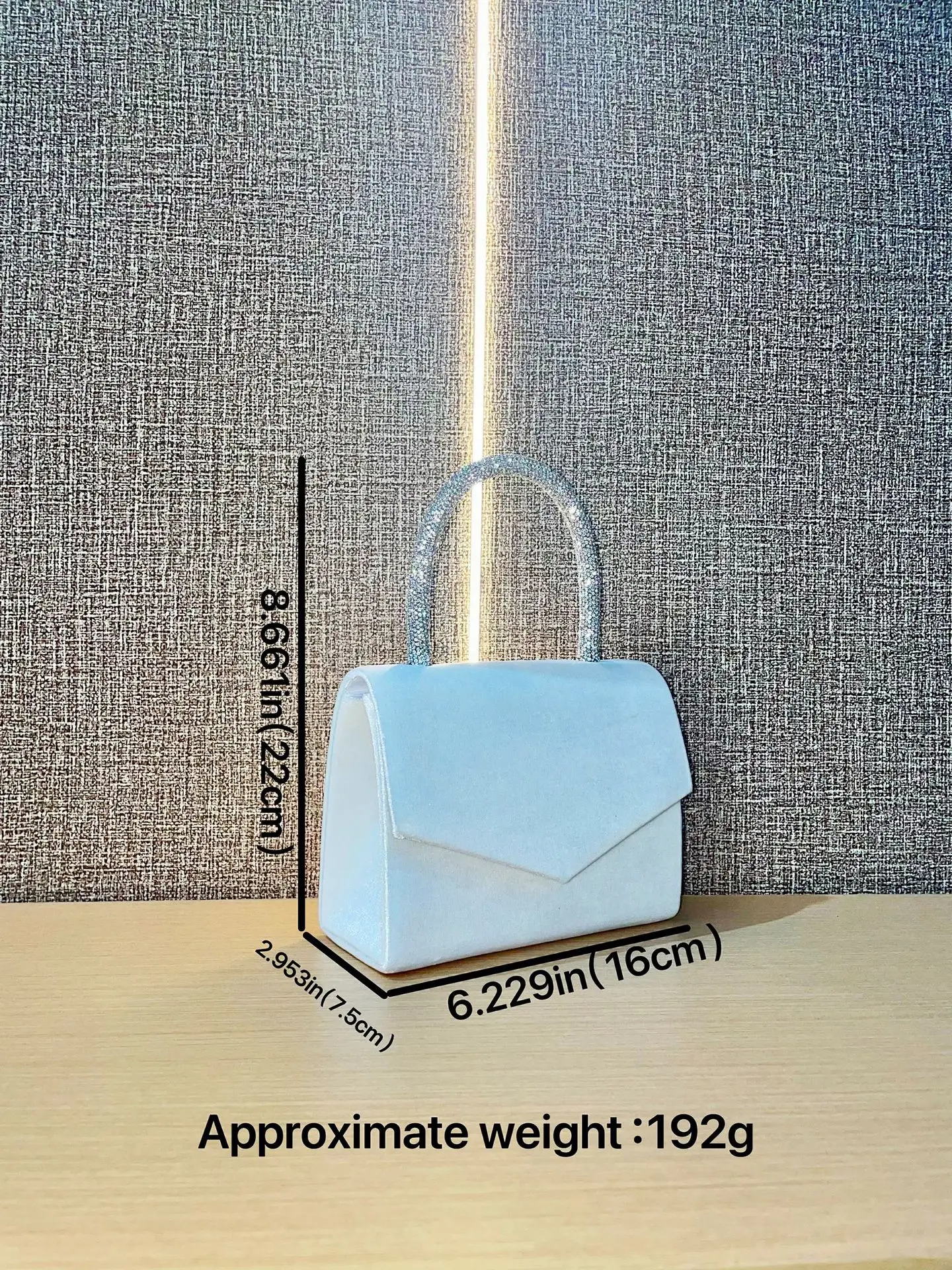 White Rhinestone Crossbody Bag for Women - Image 9