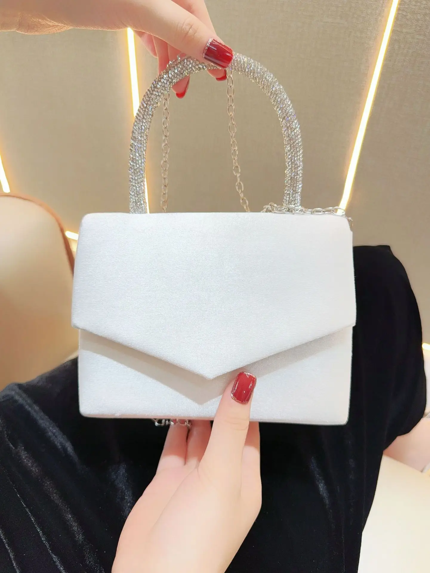 White Rhinestone Crossbody Bag for Women — feature 10