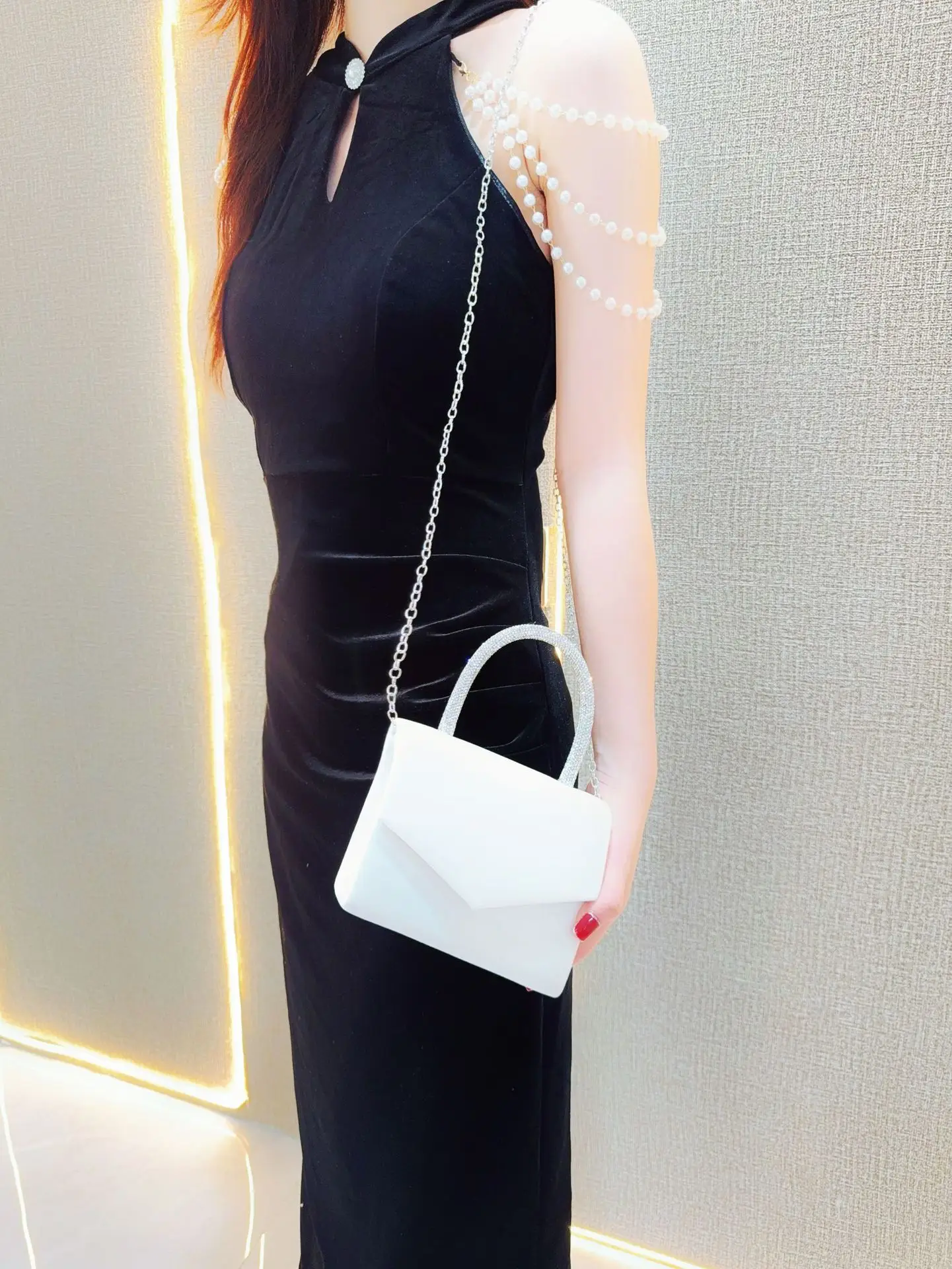 White Rhinestone Crossbody Bag for Women — feature 12