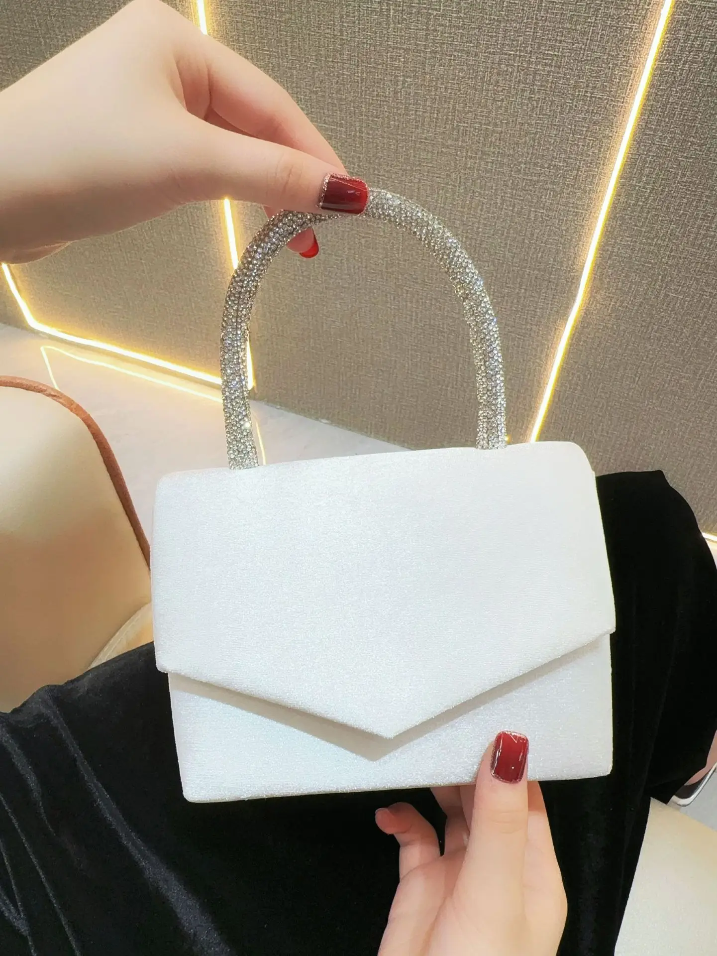 White Rhinestone Crossbody Bag for Women — feature 5