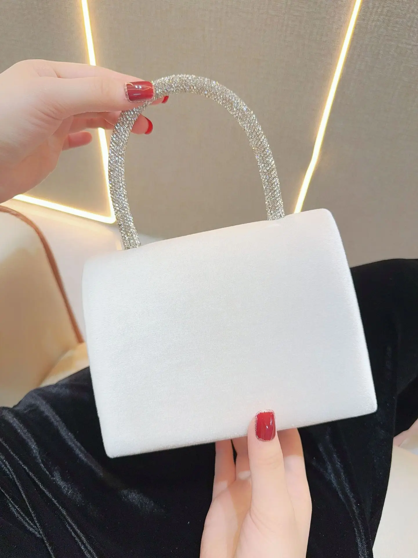 White Rhinestone Crossbody Bag for Women — feature 6