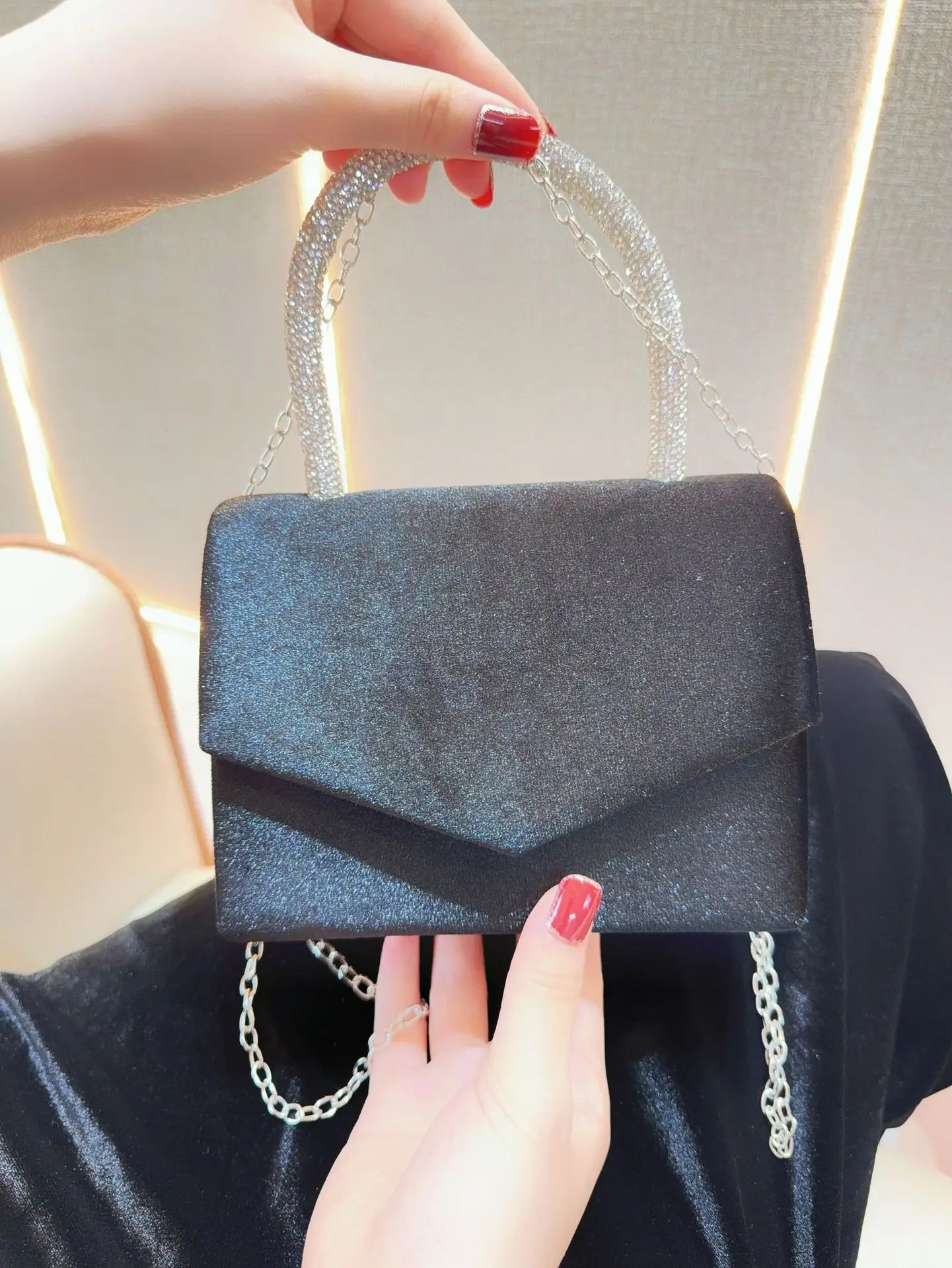 White Rhinestone Crossbody Bag for Women — feature 8