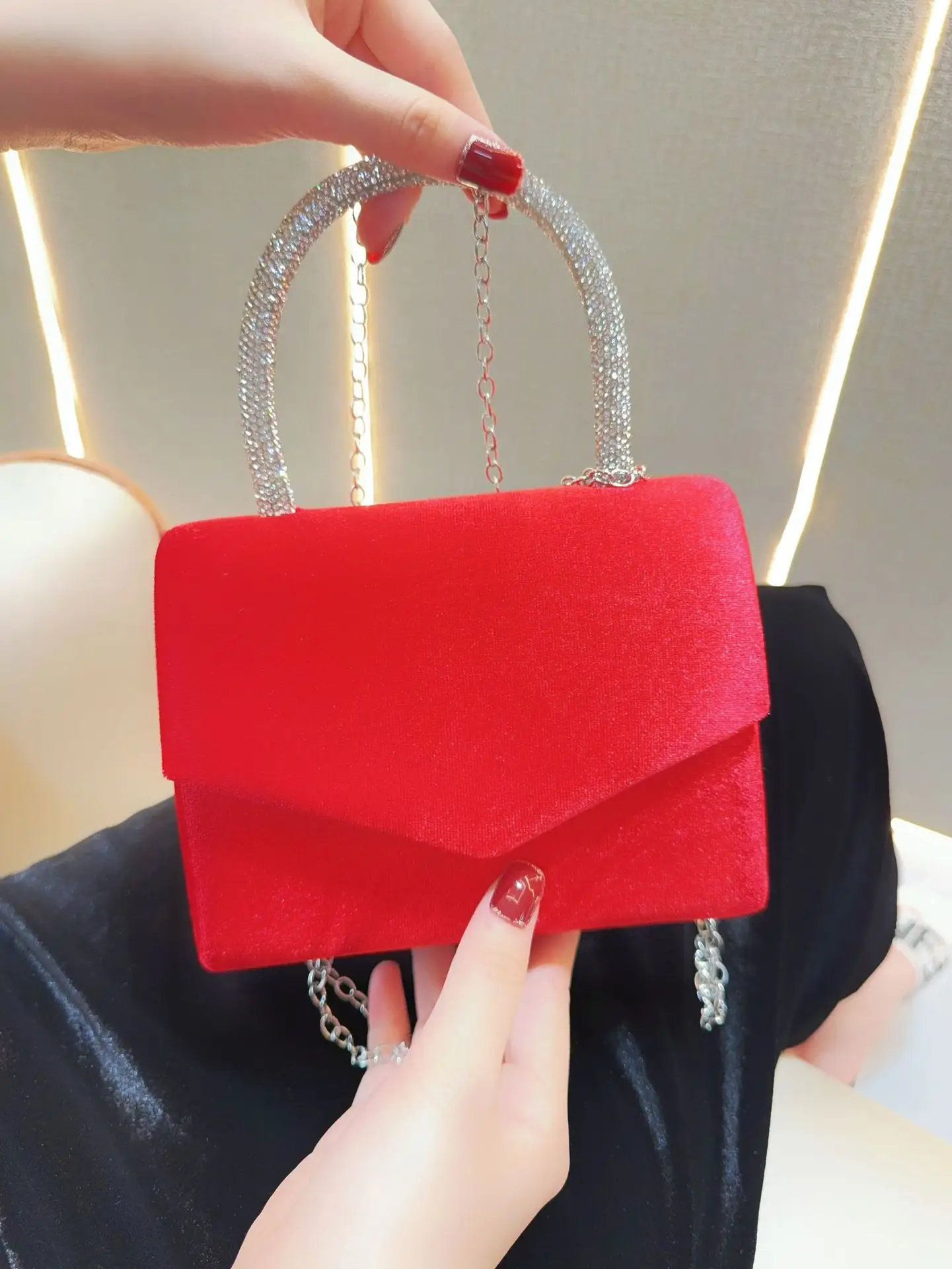 White Rhinestone Crossbody Bag for Women — feature 9