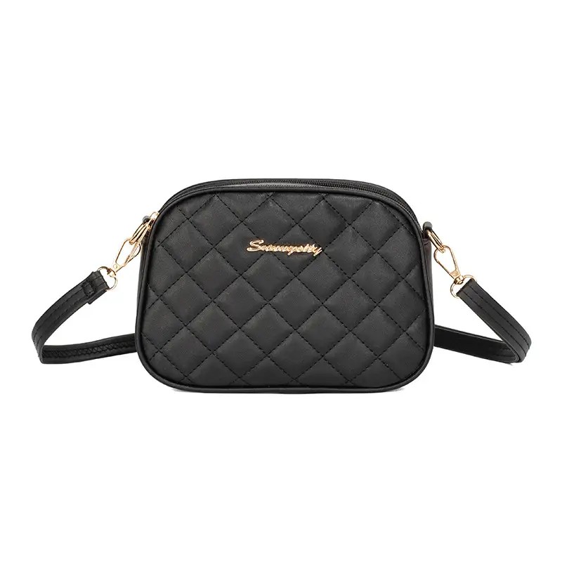 Pink Diamond Embroidered Crossbody Bag with Double Zip