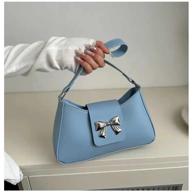 Women's Korean Style Bow Shoulder Bag Brown 2024 - Image 8