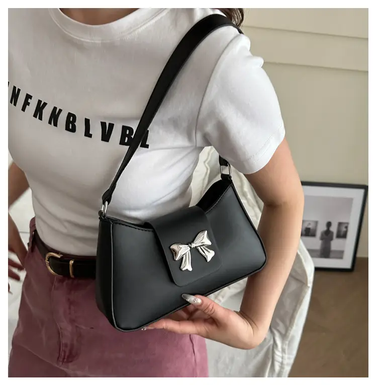 Women's Korean Style Bow Shoulder Bag Brown 2024 — feature 15