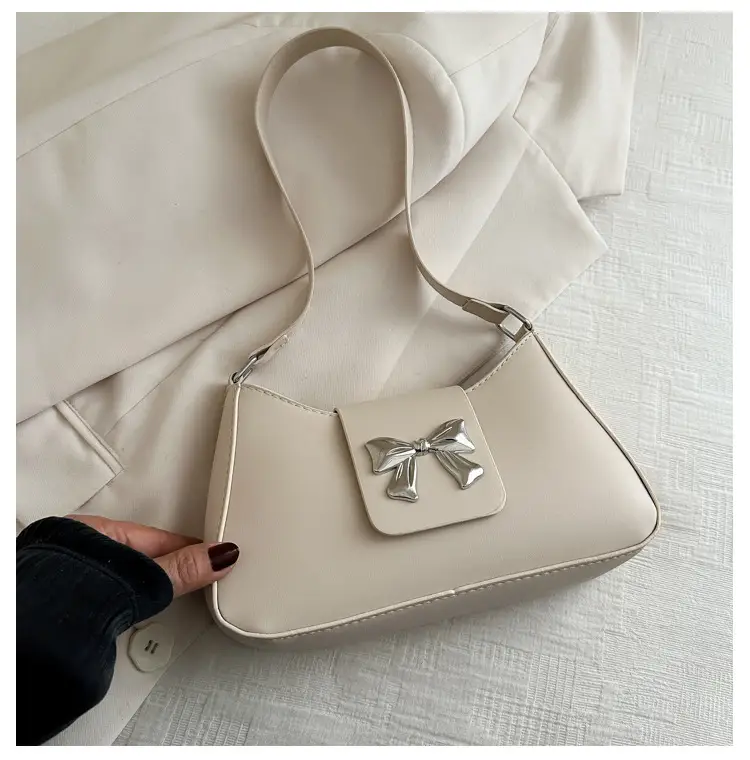 Women's Korean Style Bow Shoulder Bag Brown 2024 - Image 2