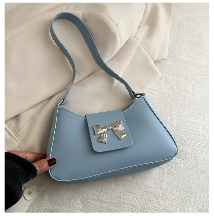 Women's Korean Style Bow Shoulder Bag Brown 2024 - Image 3