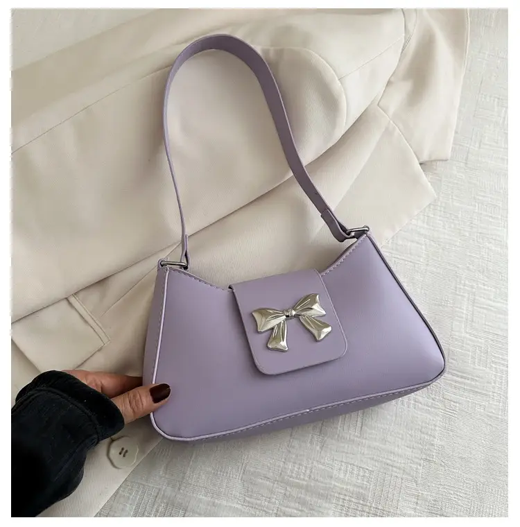 Women's Korean Style Bow Shoulder Bag Brown 2024 - Image 4