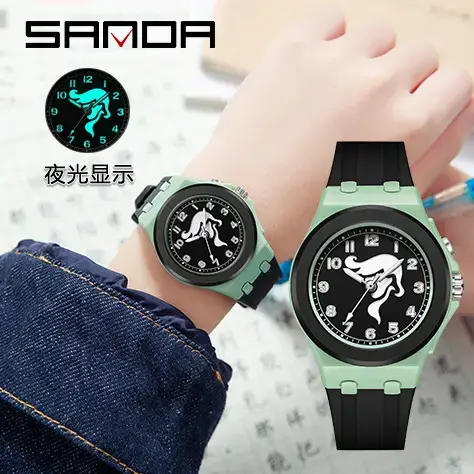Sanda Cartoon Luminous Kids Watch Black Quartz - Image 13