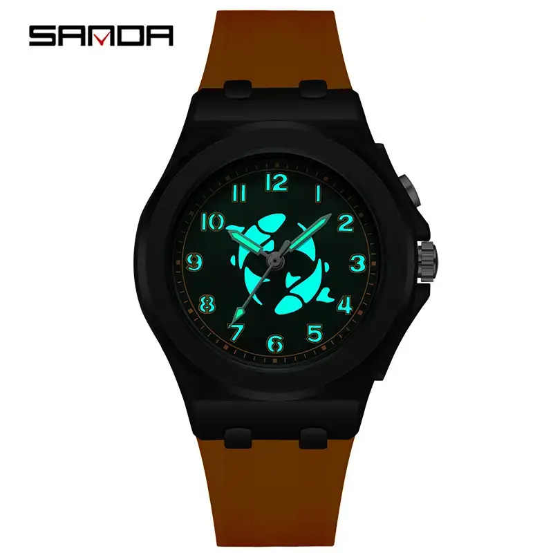 Sanda Cartoon Luminous Kids Watch Black Quartz - Image 17