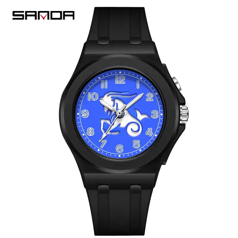 Sanda Cartoon Luminous Kids Watch Black Quartz - Image 2