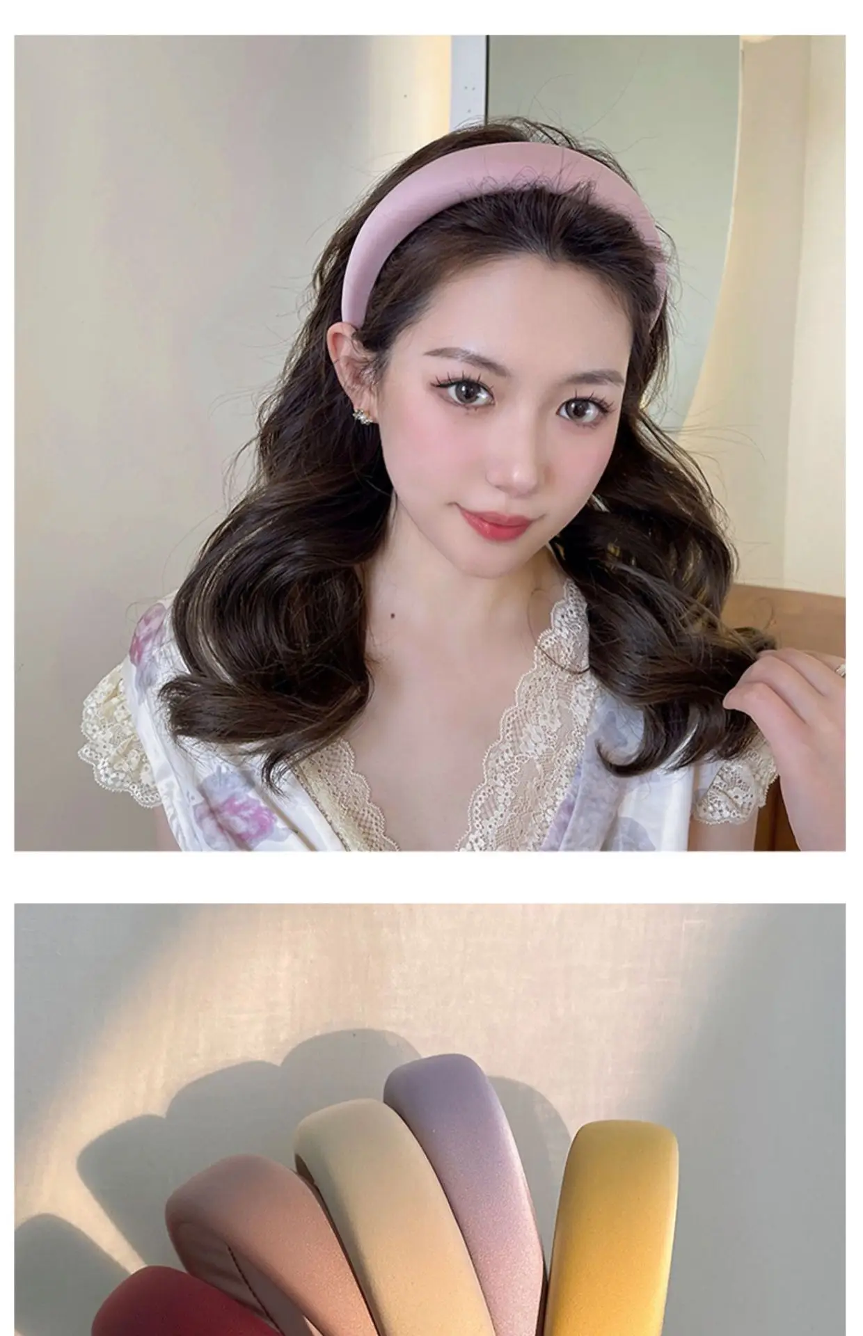 Ins Advanced Sponge Hairband Women's Wide-brimmed Headwear — feature 10