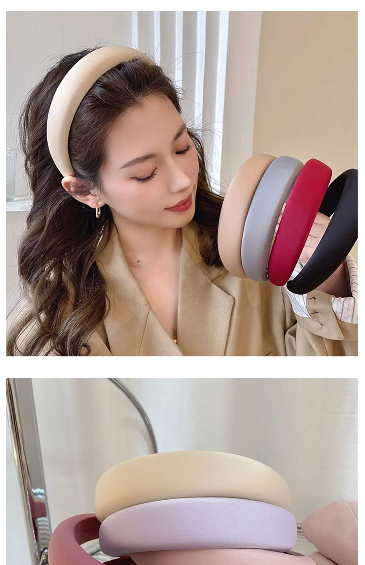 Ins Advanced Sponge Hairband Women's Wide-brimmed Headwear — feature 12