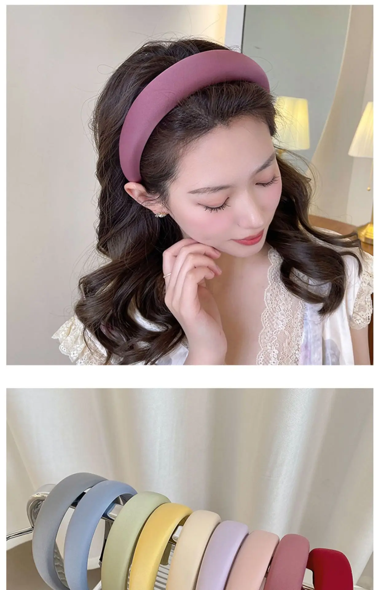 Ins Advanced Sponge Hairband Women's Wide-brimmed Headwear — feature 14