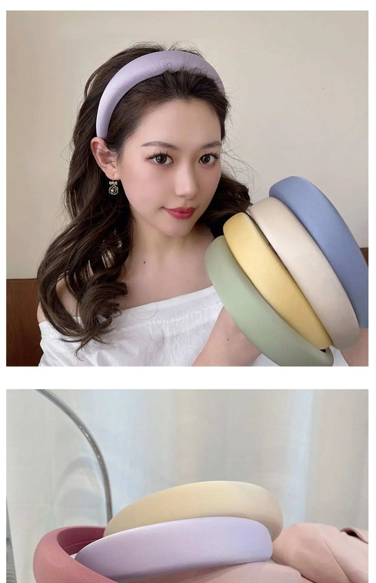 Ins Advanced Sponge Hairband Women's Wide-brimmed Headwear — feature 4