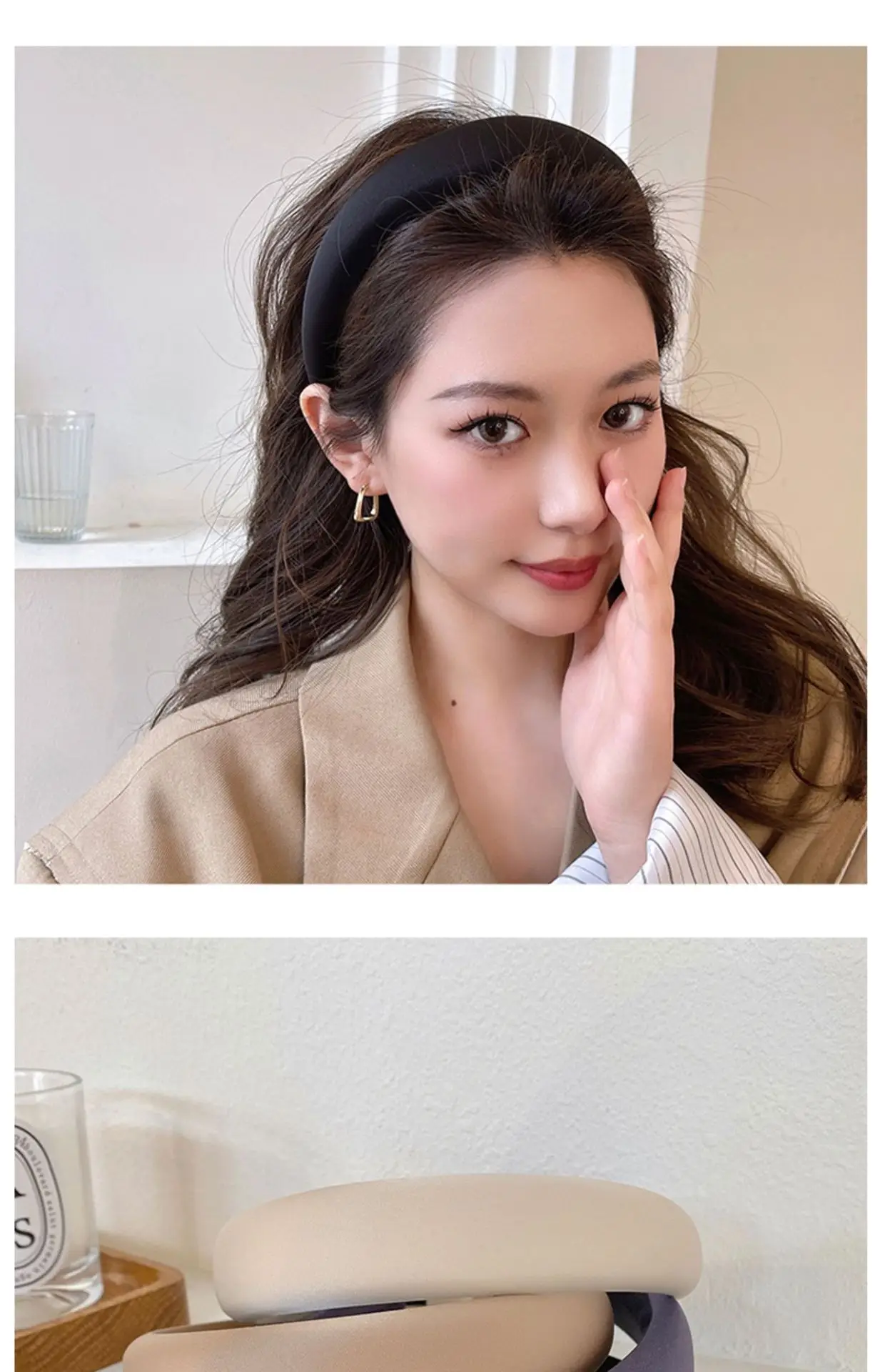 Ins Advanced Sponge Hairband Women's Wide-brimmed Headwear — feature 6