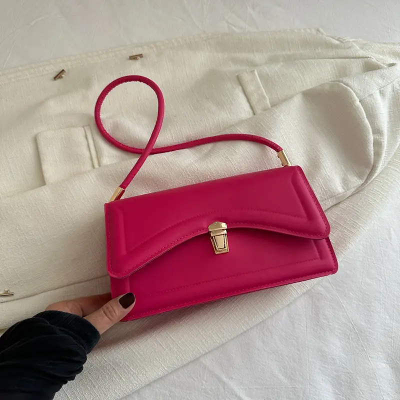 Elegant Green Lock Shoulder Bag for Women 2024 Spring - Image 6