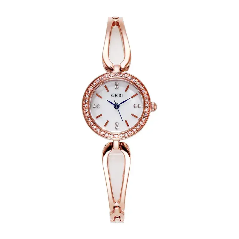 Gold Diamond Studded Women's Quartz Watch - Image 8