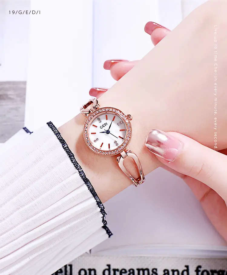 Gold Diamond Studded Women's Quartz Watch — feature 8