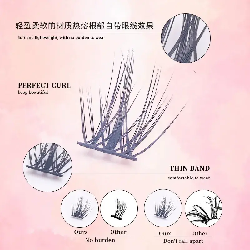 Cross-border False Eyelashes DIY Self-Grafting Thick Cluster Hair - Image 8