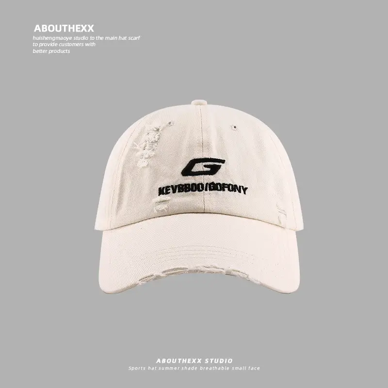 Korean Style G Letter Embroidery Baseball Cap Beige - Image 3
