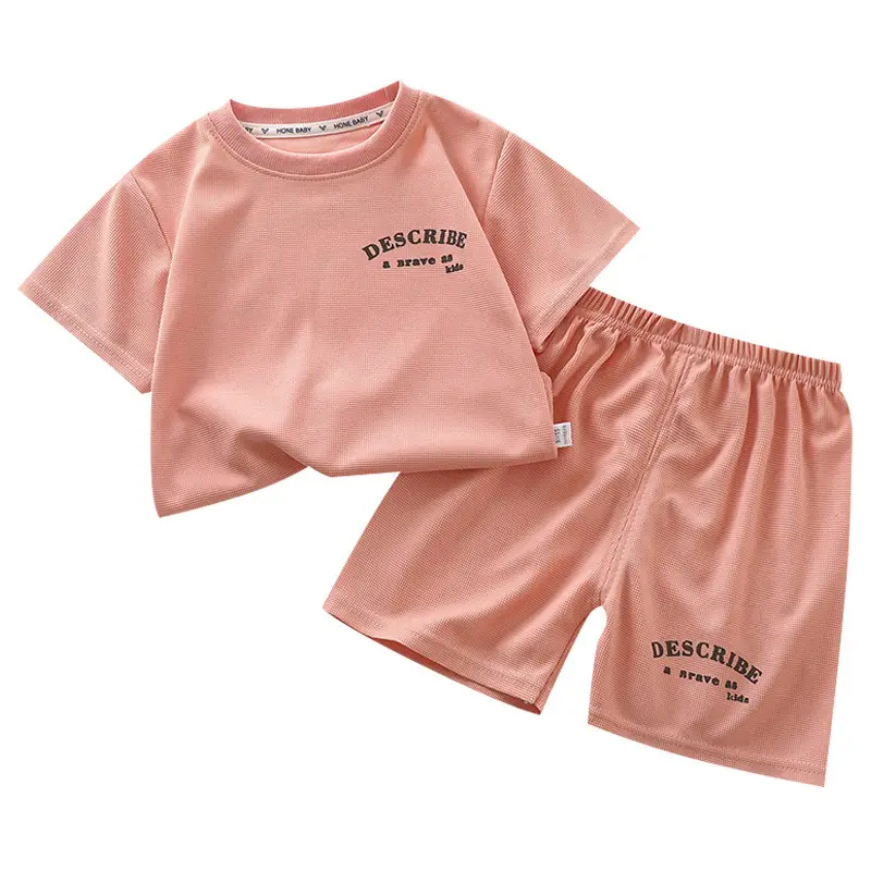 Kids Korean Style Short Sleeve T-Shirt Suit Cream - Image 10