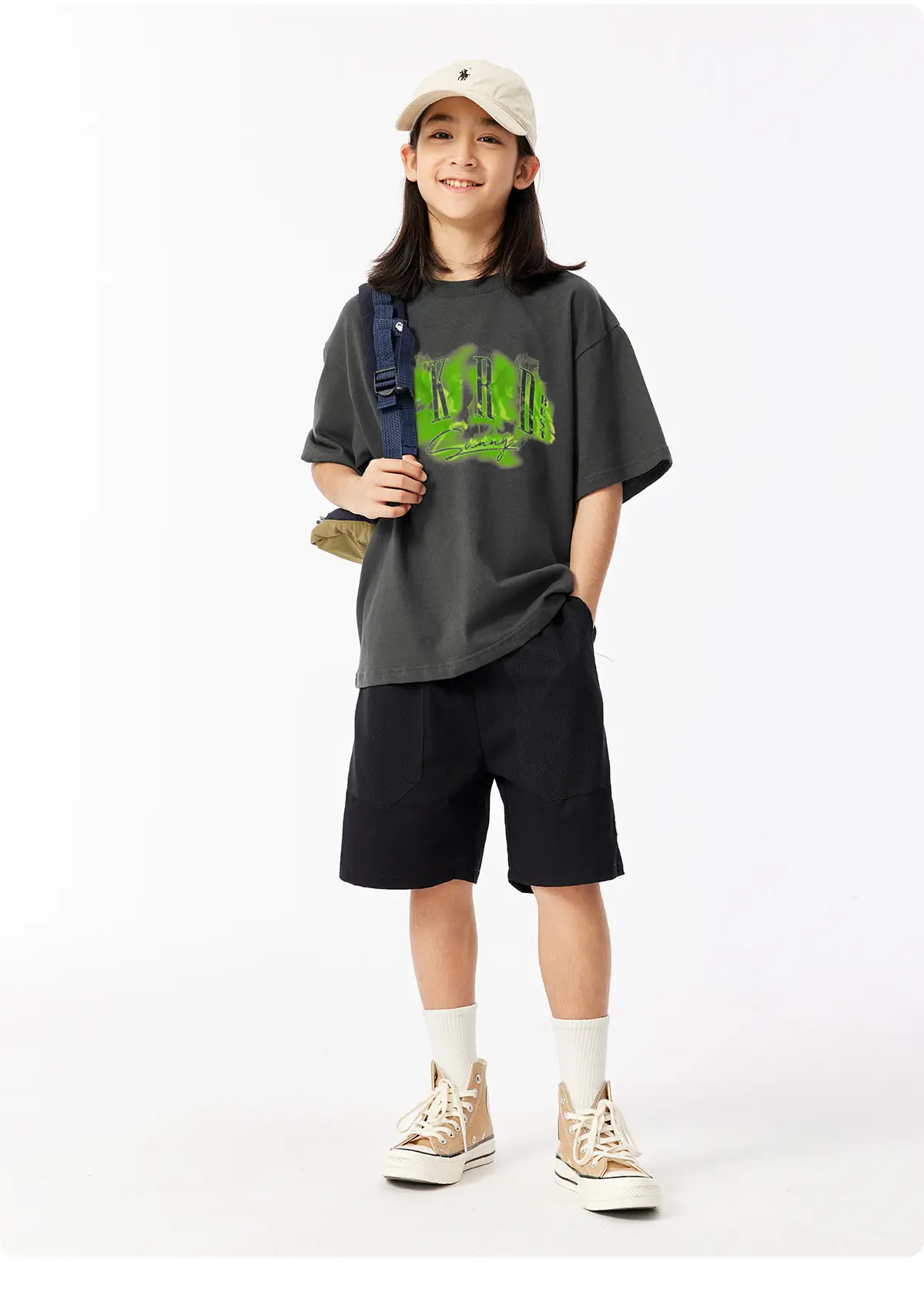 Girls Graphic T-Shirt Green Print 230G — feature 21