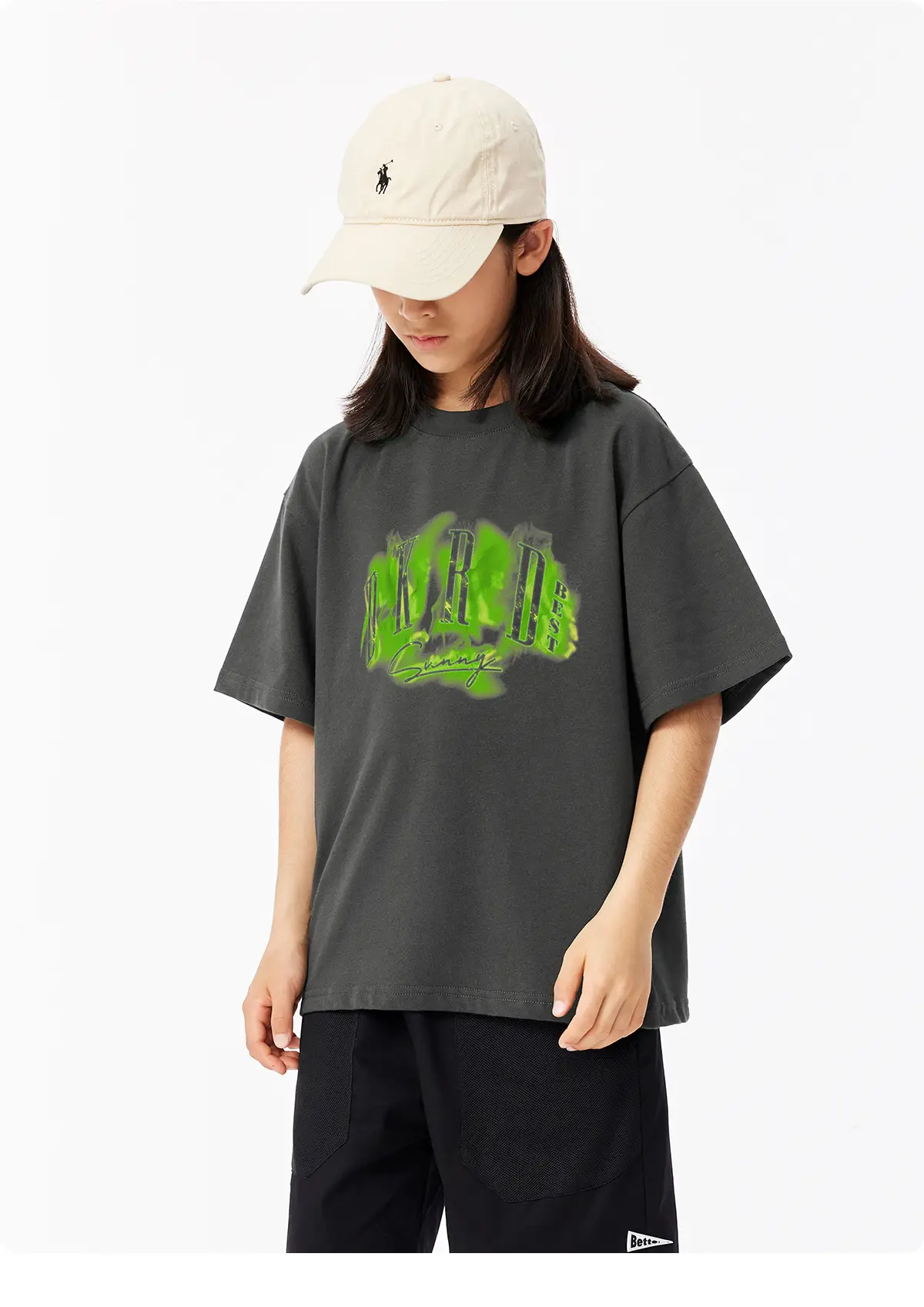Girls Graphic T-Shirt Green Print 230G — feature 26