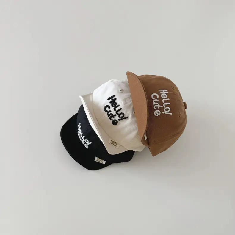 Brown Hello Cat Printed Baby Cap Spring Summer 2024 — feature 10