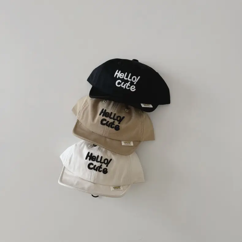 Brown Hello Cat Printed Baby Cap Spring Summer 2024 — feature 11