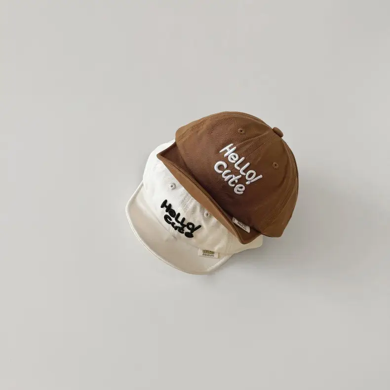 Brown Hello Cat Printed Baby Cap Spring Summer 2024 — feature 14