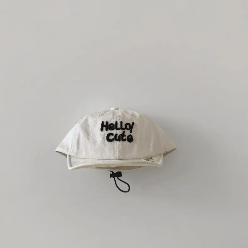 Brown Hello Cat Printed Baby Cap Spring Summer 2024 — feature 18