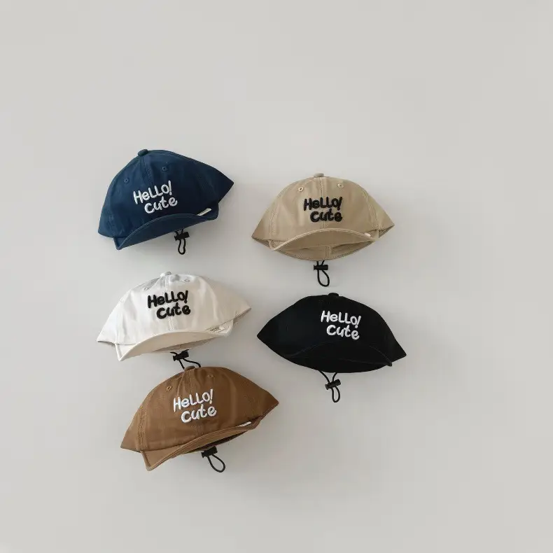 Brown Hello Cat Printed Baby Cap Spring Summer 2024 — feature 2
