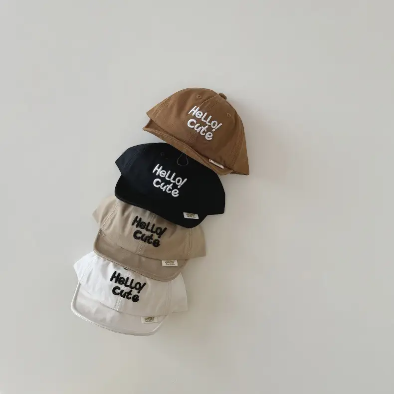 Brown Hello Cat Printed Baby Cap Spring Summer 2024 — feature 9