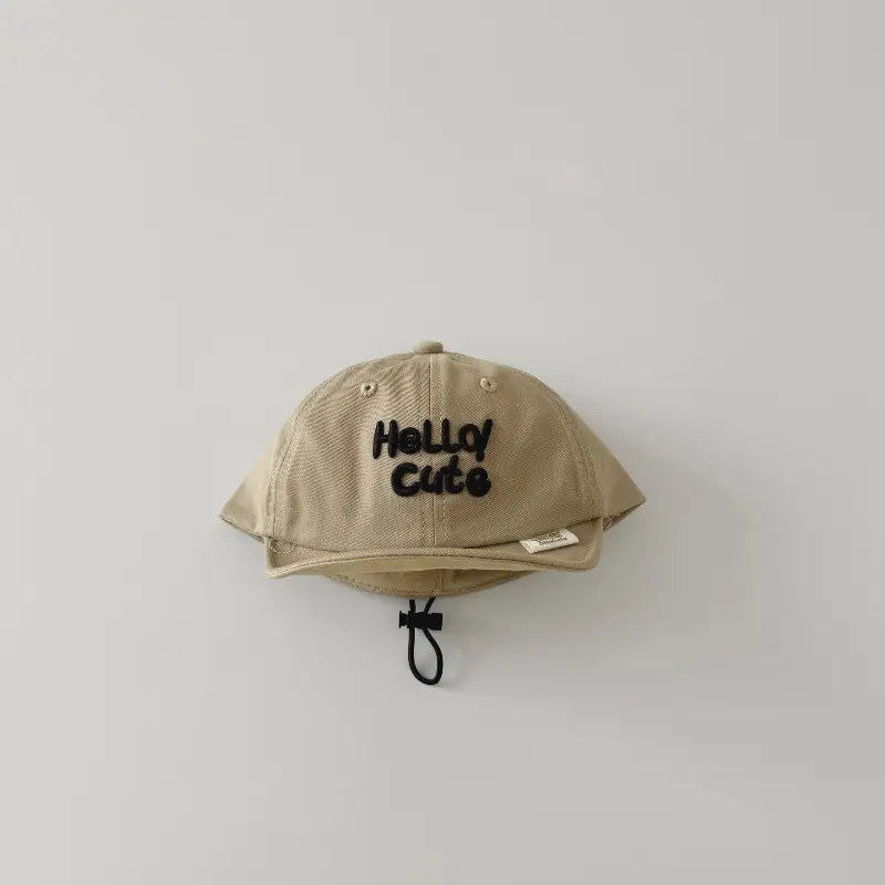 Brown Hello Cat Printed Baby Cap Spring Summer 2024 - Image 5