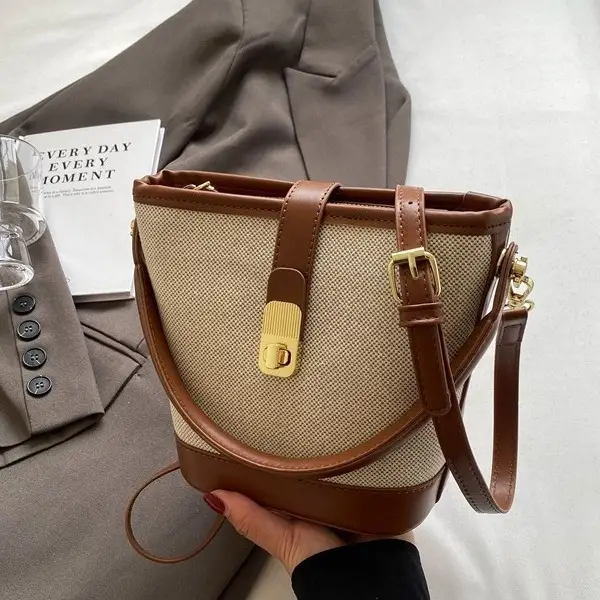 Women's Textured Bucket Bag Shoulder Crossbody 2024 - Image 4