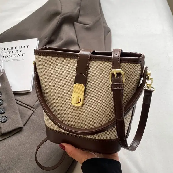 Women's Textured Bucket Bag Shoulder Crossbody 2024 - Image 5