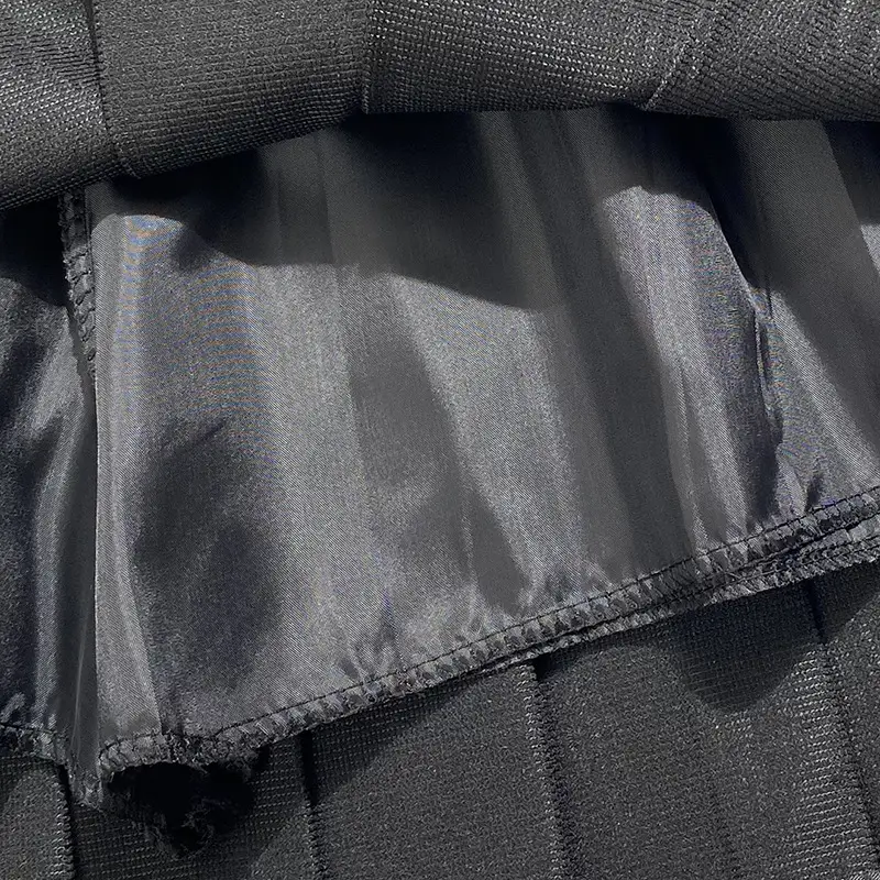 Gray Pleated Skirt with Belt for Women - Image 5