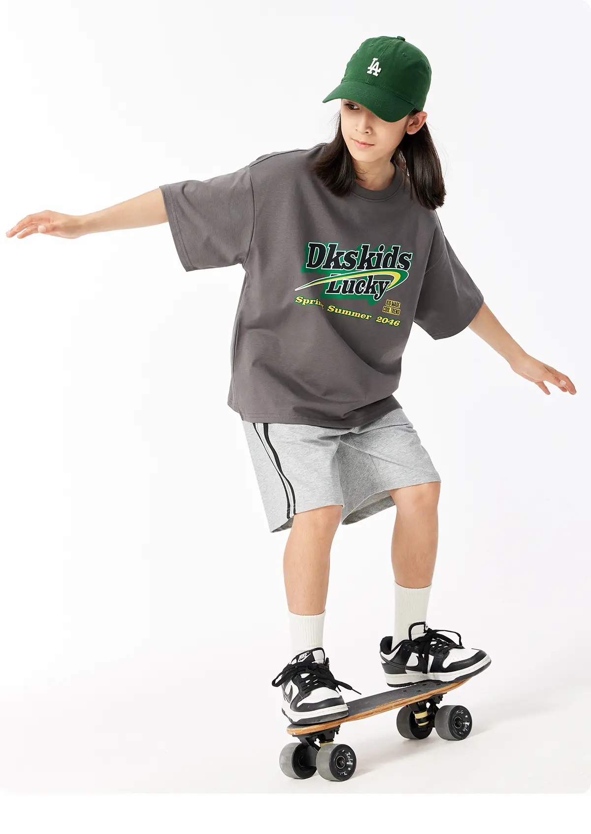DK Kids Summer T-Shirt Gray Retro Graphic — feature 23