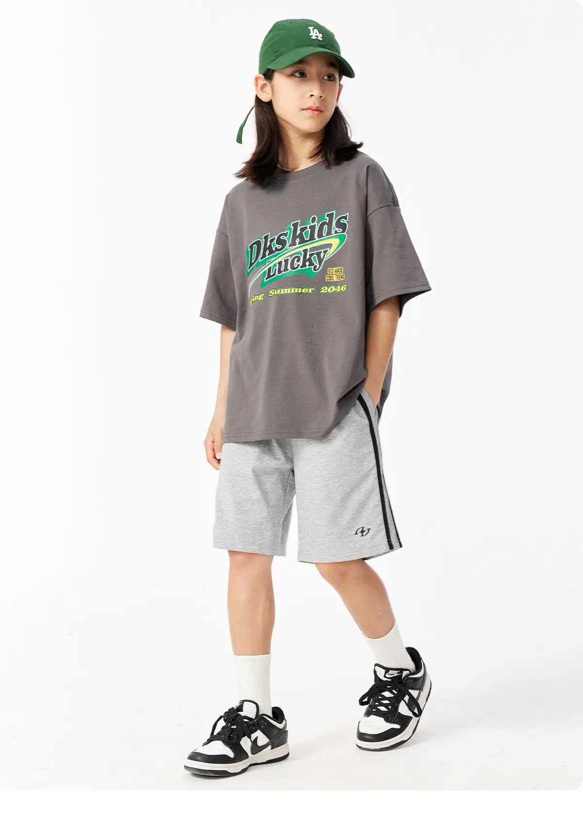 DK Kids Summer T-Shirt Gray Retro Graphic — feature 24